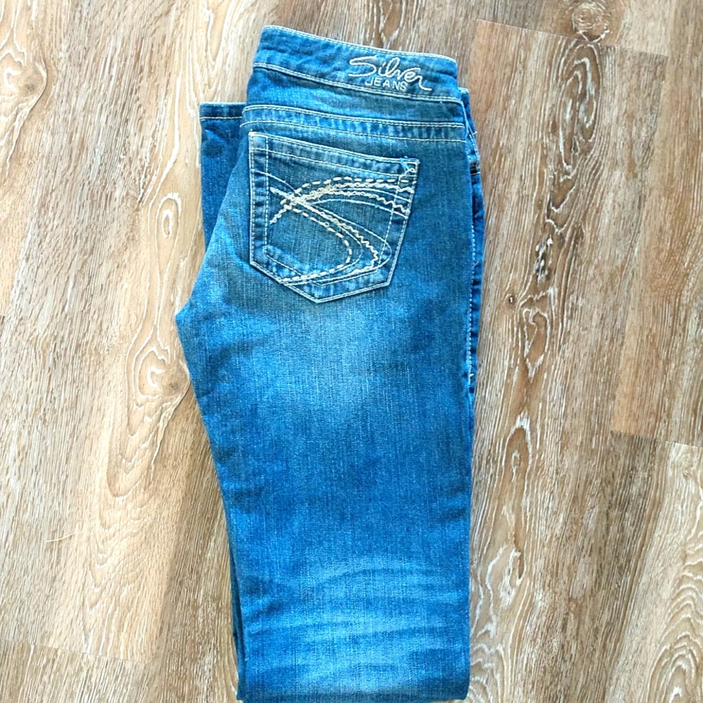 Silver Jeans Tuesday Slim Bootcut Distressed Cotton Comfy Low Rise Size W26 L35